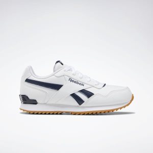 Adidasy Dziecięce Reebok Royal Glide Ripple Białe/Granatowe PL 68TQBKX